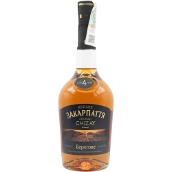"Berehove Zakarpattia 4 years" Chateau Chizay ordinary cognac 40% 0.5 "Берегове Закарпаття 4 роки" Шато Чизай коньяк ординарний 40% 0,5